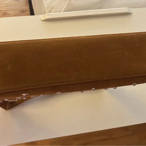 Melie Bianco Brown Suede Star & Stud Shoulder Bag - Picture 11 of 11